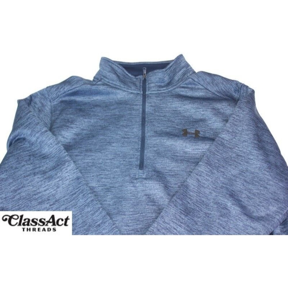 Under Armour 1/4 Zip Sweater Mens Loose Golf Coldgear Gray Fleece XXL - Picture 2 of 8